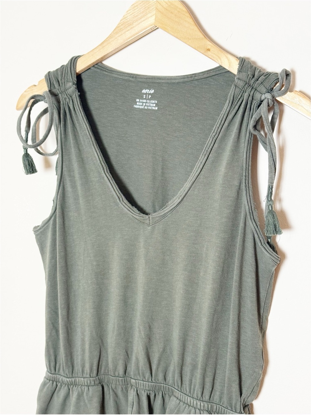 Aerie Ruched Romper Small/P Green - Picture 7 of 12